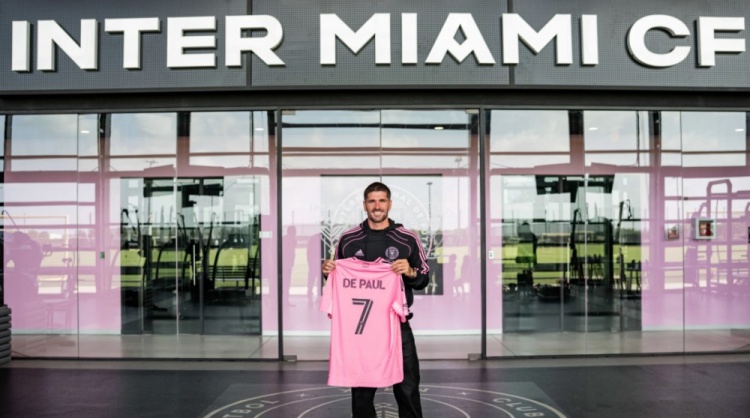 包含德保罗将加盟迈阿密国际转会费1500万欧元的词条